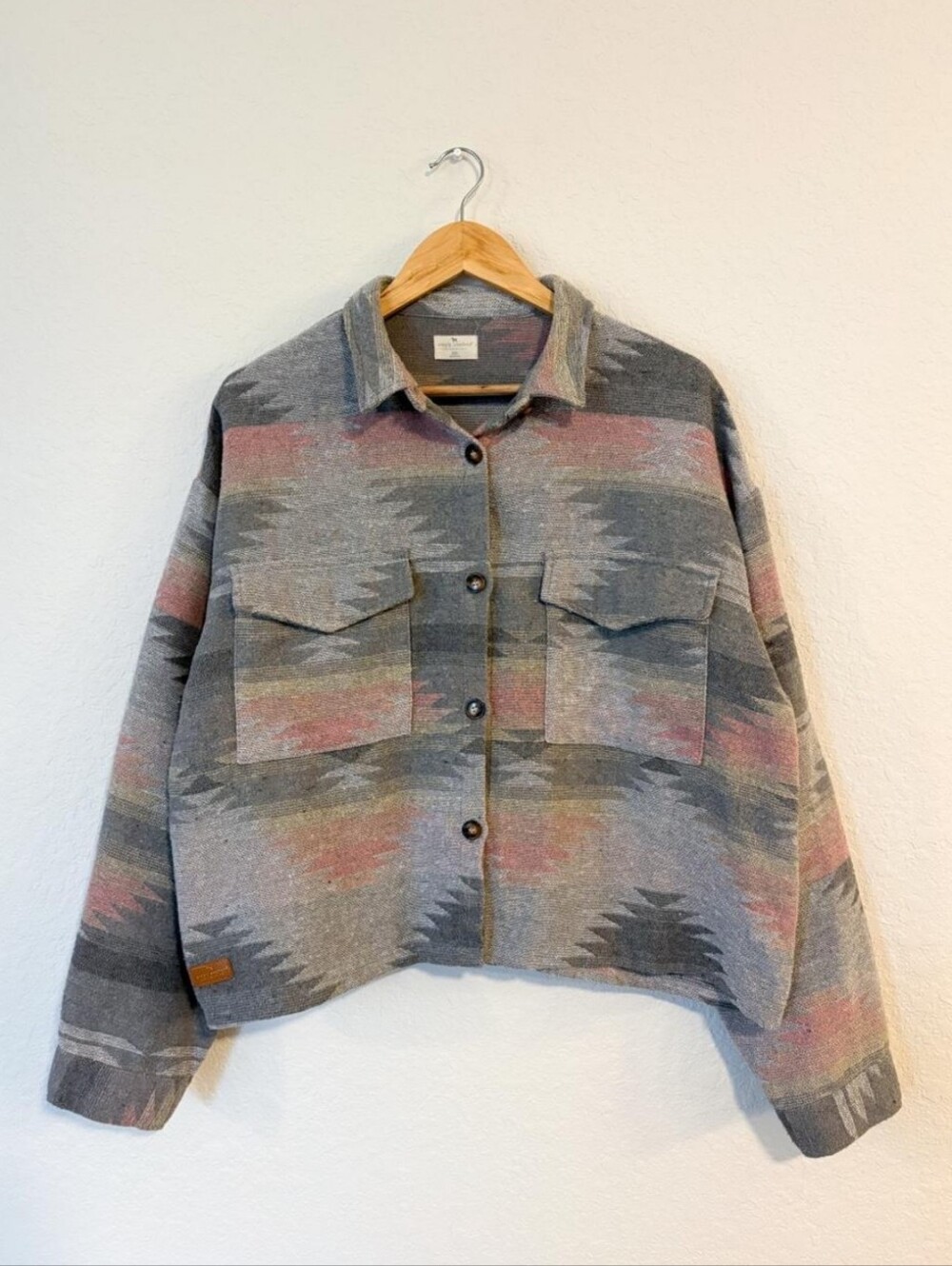 Women's Grey Aztec Shacket Jacket